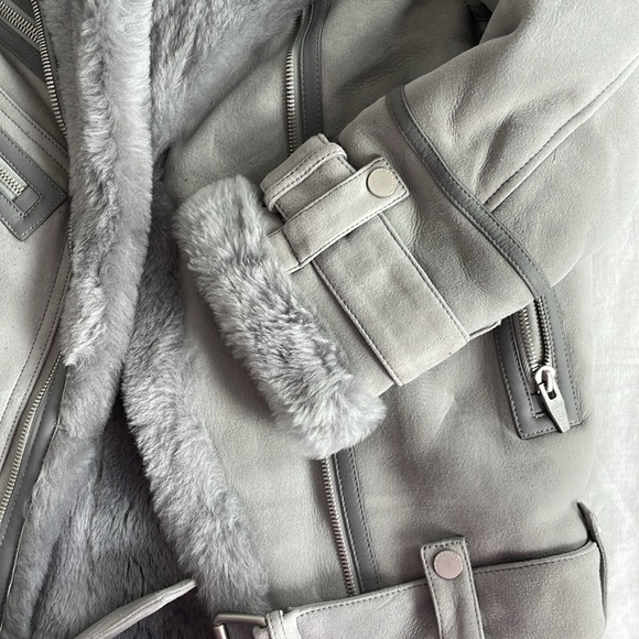 The Arrivals NYC gray suede biker jacket - Picture 4 of 6